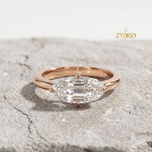 18K Gold Marquise Cut Solitaire Engagement <b>Ring</b> Lab Grown Diamond Luxury Bridal <b>Ring</b> Wedding Jewelry for Women - Product Image 4
