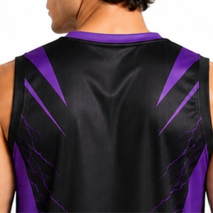 Maillot de basketball personnalisé pour homme, sans manches, col en V, pour équipe sportive, séchage rapide, léger, coupe athlétique, sur mesure - Product Image 5