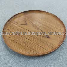 Vajilla moderna y ecológica de primera calidad para comedor de lujo, platos de madera duraderos para servir con diseños geométricos curvos únicos - Product Image 5