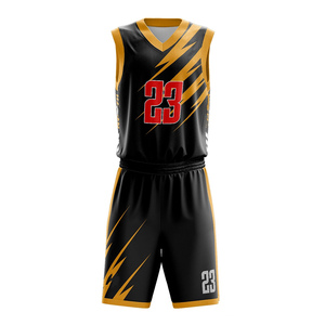 Ensembles de maillots de basket personnalisés en gros avec nom de joueur, uniformes respirants en polyester par sublimation, gilet et shorts imprimés, vêtements de sport certifiés BSCI - Product Image 6