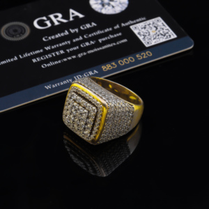 <b>Mens</b> 925 <b>Silver</b> Moissanite Diamond <b>Ring</b> Certified Diamond Iced Out Square Top <b>Signet</b> <b>Ring</b> Lightweight Hip Hop Luxury Jewelry - Product Image 2