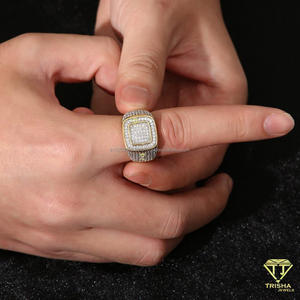 Élégante bague à double monture en argent sterling 925 avec diamant de laboratoire pour collections de bijoux haut de gamme - Product Image 4