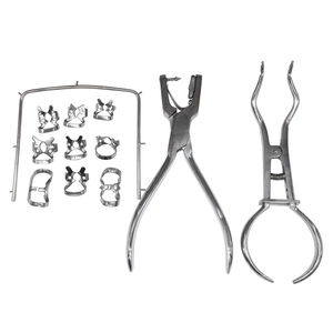 Kit Dental Manual de Acero Inoxidable, Instrumentos Quirúrgicos que Incluyen Kit de Dique de Goma, Pinzas, Abrazaderas y Punzón - Kit Dental Premium - Product Image 1