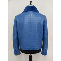 Dernière conception de veste en cuir de crocodile gaufré pour hommes, style streetwear personnalisé, écologique, respirante, coupe-vent, hiver