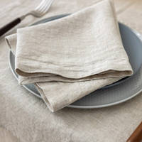 Juego de 10 Servilletas Cuadradas 100% Lino, Tamaños Personalizados Disponibles, Servilletas de Tela Reutilizables y Ecológicas para el Hogar y Restaurantes