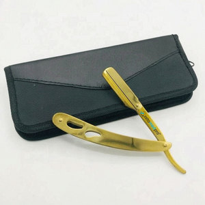 Professional Classic Men's Stainless Steel Straight Edge <b>Razor</b> Eco-Friendly Gold Plasma Barber Shave Single Blade Face Body - Product Image 2