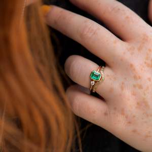 แหวนเพชรทรง Asscher ชุบทอง 14K สไตล์คลาสสิก เครื่องประดับหมั้นสำหรับทุกเพศ ได้รับการรับรองจาก IGI - Product Image 5