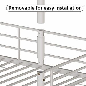 Cama Triple Metálica Blanca de Tamaño Doble para Dormitorio o Residencia Universitaria, Desmontable en Tres Camas Individuales para Niños - Product Image 5