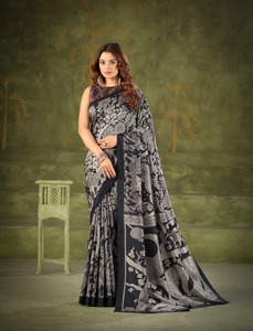 Indian Stunning Casual Saree with Kalamkari Print in Tussar Silk for Festive Party and Daily Wear for Elegant Look for Women - Product Image 6
