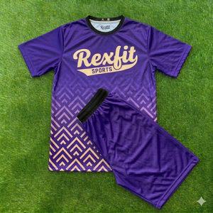 ชุดกีฬาผู้ชาย REXFIT SPORTS เสื้อและกางเกงขาสั้นแบบกำหนดเอง ชุดฝึกซ้อมฟุตบอล ระบายเหงื่อได้ดี ผลิตโดย OEM - Product Image 2