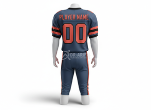 Custom Team American Football Jersey Set Blue <b>Red</b> Sublimated V-Neck Short Sleeve Moisture Wicking Mesh Elastic Waist - Product Image 4
