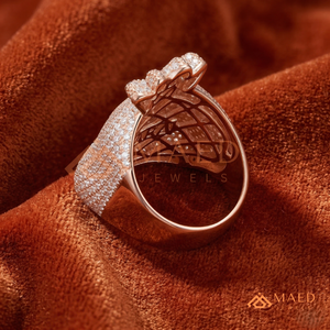 Anillo de hombre con diseño de bolsa de dinero y circonitas, chapado en oro rosa, anillo llamativo con símbolo de dólar, joyería hip hop con circonitas baguette - Product Image 3