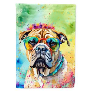 Grand drapeau multicolore Bullmastiff Hippie teckel maison porche manche poteau décoratif cour bannière illustration tenture murale faite - Product Image 1