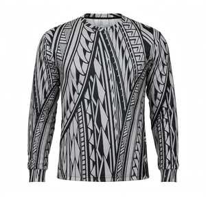 <b>Men's</b> <b>Long</b> <b>Sleeve</b> Crewneck <b>Shirt</b> Black <b>White</b> Animal Print Sporty Sublimation Transfer Print 100% Polyester High Visibility - Product Image 1
