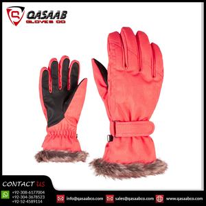 Pantalla táctil Snowboard Snowmobile Clima frío Damas Impermeable Invierno Snowboard Transpirable Moda-Fur Ski Mittens Guantes - Product Image 2