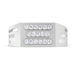 Anillo de Compromiso y Boda Clásico para Hombre de Oro Sólido de 9K con Diamante Cultivado en Laboratorio - Personalizable, Certificado por IGI - Product Image 1