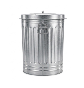 31 Gallon Galvanized Steel Utility - Trash Can with <b>Lid</b> - Product Image 3