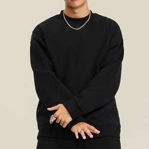 เสื้อสเวตเชิ้ตคอกลมโอเวอร์ไซส์สำหรับผู้ชาย สีพื้น ผ้าถักลำลอง ใส่สบาย ทรงปกติ เหมาะสำหรับใส่ในฤดูใบไม้ร่วง - Product Image 1