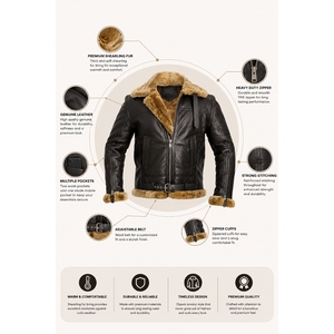 Chaqueta de Invierno Personalizada para Hombre, Estilo Casual, B3, de Piel de Oveja, Ecológica, Resistente al Viento, Forrada con Pelo de Sherpa, con Estampado Digital - Product Image 4
