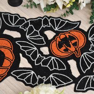 Napperons de table en tissu faits main pour Halloween, forme irrégulière, motif citrouille et chauve-souris, style original - Product Image 4