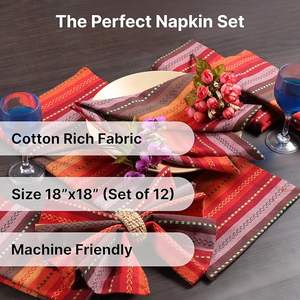 Serviettes de table modernes faites à la main pour Noël, en tissu de coton à carreaux multicolores, lavables et réutilisables, imprimées pour la décoration de table - Product Image 3