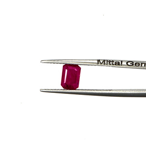 Rubis naturels non traités du Mozambique, octogones calibrés 5x7mm, pierres précieuses de rubis naturelles facettées pour la création de bijoux, prêtes à l'emploi - Product Image 2