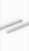 Pulsera de tenis con 10 diamantes cultivados en laboratorio, plata de ley 925 chapada en oro, 3.9mm alargados, cuatro puntas, VVS1-VVS2, certificado IGI