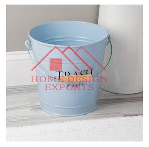 Wooden Grip Blue Powder Coated <b>for</b> Home & Garden Accessories Decorative Iron Waste <b>Bin</b> With Custom Logo & Iron Handle - Product Image 1