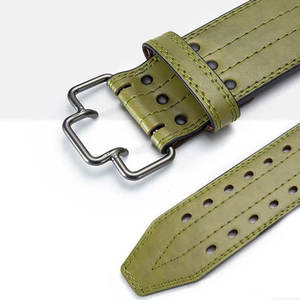 Cinturón de levantamiento de pesas de cuero de vaca verde oliva de liberación rápida, ajustable, antideslizante, con soporte lumbar para powerlifting, cinturón Dabble Prong - Product Image 2