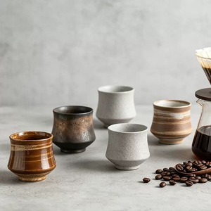 แก้วกาแฟเซรามิกเคลือบผิวแบบด้ามจับ พร้อมพื้นผิวแบบเรียบง่าย เหมาะสำหรับกาแฟ ชา โรงแรม ร้านอาหาร และใช้ในบ้าน - Product Image 1