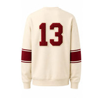 Sweat-shirt à col rond unisexe avec lettres grecques brodées et impression dorsale 13, style preppy, polaire d'hiver, écologique