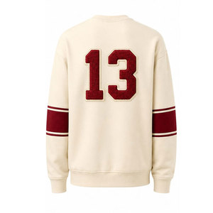 Sudadera con Cuello Redondo, Letras Griegas Bordadas, Estampado en la Espalda, Unisex, Estilo Preppy, Forro Polar de Invierno, Ecológica - Product Image 3