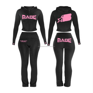 ชุดวอร์มเอวสูงสำหรับผู้ชายชุดวอร์มกางเกงมีฮู้ดประดับพลอยเทียมชุดวอร์มกางเกงขาบานแบบออกแบบได้ตามต้องการ - Product Image 3