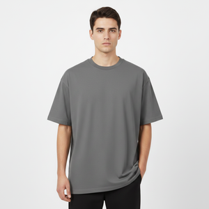 T-shirts pour hommes de haute qualité, faible MOQ, 100% coton, streetwear, coupe ample, 240g, impression personnalisée de marque, grandes tailles, t-shirts vierges - Product Image 5