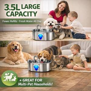 Bouteille d'eau automatique pour chat en acier inoxydable, grande capacité, filtration circulante, alimentation USB, best-seller - Product Image 2