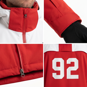 Chaqueta de Esquí con Capucha Personalizada para Hombre, Chaqueta Softshell Aislante, Impermeable, Ajustada, Deportiva, con Bloques de Color, Rellena de Poliéster, para Invierno - Product Image 4