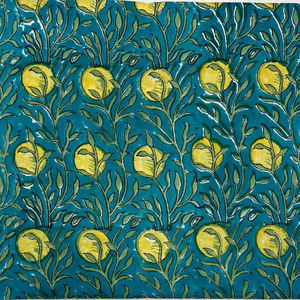 Tissu de course 100 % coton écologique fait main, imprimé au bloc à la main, léger, vendu au mètre, pour sacs de garçons, vente en gros - Product Image 1