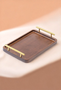 Bandeja de madera hecha a mano, bandeja de madera para servir de blossom craft india - Product Image 5