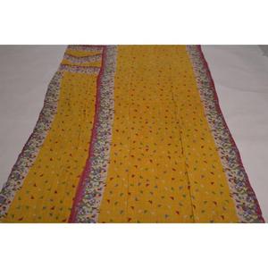 Vintage <b>Indian</b> Kantha Quilt Floral Cotton <b>Throw</b> Handmade Boho Reversible Bedspread Blanket Decor - Product Image 3