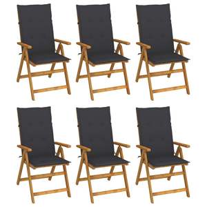 Ensemble de 6 chaises de jardin anthracite brun - Product Image 1