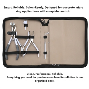 Kit d'outils OEM pour extensions capillaires : Pince de retrait d'extensions, Outil de fermeture de perles, Aiguille à boucle pour extensions, Peigne à queue, Outil de séparation des cheveux - Product Image 5