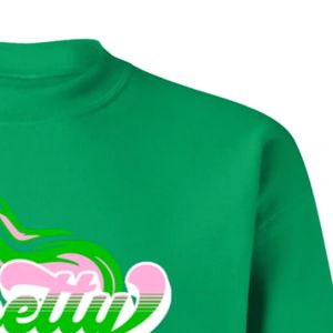 Sudadera Verde de Cuello Redondo con Estampado Gráfico, Manga Larga, Puños y Dobladillo Acanalados, Prenda Casual Cómoda - Product Image 2