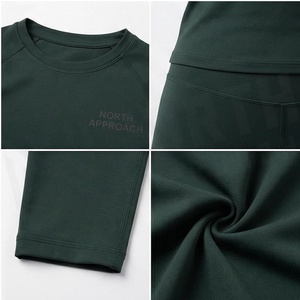 North Approach 2 Piece Yoga <b>Set</b> Full Length Solid <b>Green</b> Sweat Wicking Breathable Women's Sportswear - Product Image 4