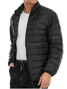Chaqueta ligera XL para hombre, abrigo cálido con cremallera a prueba de viento, chaqueta acolchada empacable para invierno - Product Image 4