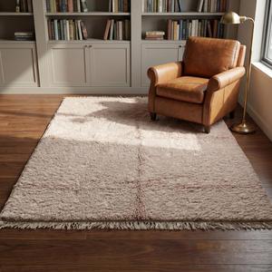 Tapis en laine noué à la main de qualité supérieure, couleur rose pâle, avec franges, pour salon, chambre à coucher, décoration moderne de la maison - Product Image 5