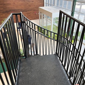 Escalera de Caracol de Hierro Forjado con Barandillas Tubulares Resistentes al Óxido, Fácil Montaje DIY, Diseño Moderno para Balcón, Uso Interior/Exterior - Product Image 2