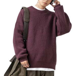 Men's Winter Viscose/Cotton Cable Knit Anti-Pilling <b>Pullover</b> <b>Sweater</b> Crew Neck Full Sleeve Solid Color Warm Front Logo - Product Image 4