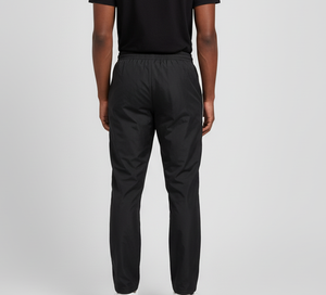 Pantalon de survêtement droit vintage noir pour homme avec bande latérale, taille élastique, logo personnalisé sur la jambe gauche, décontracté, tricoté, poids moyen - Product Image 5