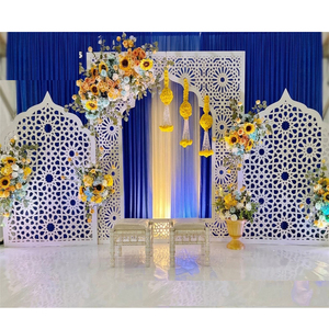 Paneles Metálicos Blancos de Alta Calidad en Oferta para Eventos Musulmanes, Elegantes Telones de Fondo/Pantallas Blancas con Corte Láser para Bodas - Product Image 1