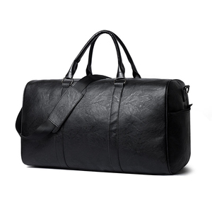 Wholesale Custom Men Stylish PU Leather Waterproof Weekend <b>Overnight</b> Sport Fitness Gym Duffle Travel <b>Bag</b> with Shoes Compartment - Product Image 2
